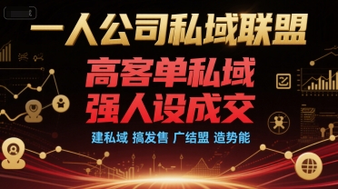 一人公司私域联盟，高客单私域，强人设成交，建私域 搞发售 广结盟 造势能网络赚钱,项目资源网,副业资源网,兼职项目,网赚课程-副业赚钱-互联网创业-独家轻创IP小蜜蜂网创