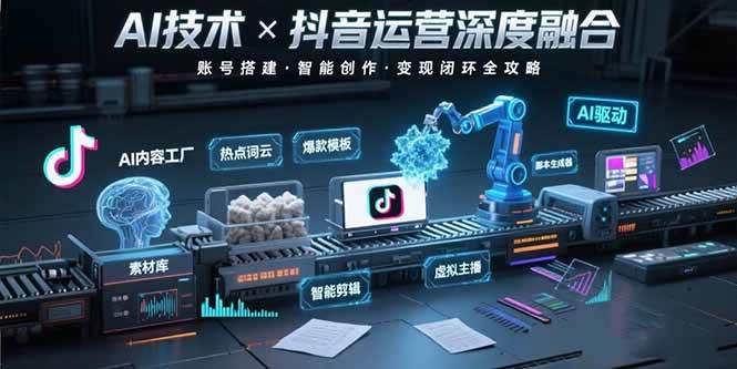 （15630期）AI技术与抖音运营的深度融合应用：涵盖账号搭建、内容创作、收益变现等网络赚钱,项目资源网,副业资源网,兼职项目,网赚课程-副业赚钱-互联网创业-独家轻创IP小蜜蜂网创
