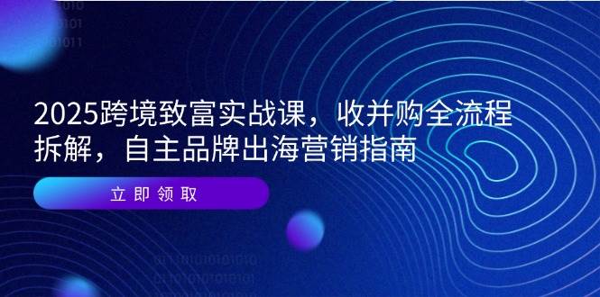 （14975期）2025跨境致富实战课，收并购全流程拆解，自主品牌出海营销指南网络赚钱,项目资源网,副业资源网,兼职项目,网赚课程-副业赚钱-互联网创业-独家轻创IP小蜜蜂网创