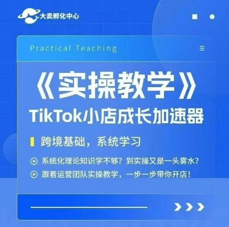 大卖家孵化中心TikTok实操课，TikTok小店成长加速器，跨境基础系统学习，一步一步带你开店网络赚钱,项目资源网,副业资源网,兼职项目,网赚课程-副业赚钱-互联网创业-独家轻创IP小蜜蜂网创