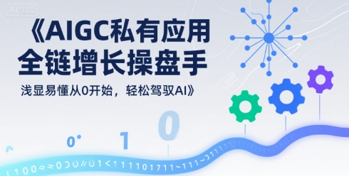 AIGC私有化应用全链增长操盘手，浅显易懂从0开始，轻松驾驭AI网络赚钱,项目资源网,副业资源网,兼职项目,网赚课程-副业赚钱-互联网创业-独家轻创IP小蜜蜂网创