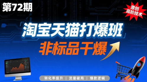 淘宝天猫打爆班原创高阶技术第72期，非标品干爆网络赚钱,项目资源网,副业资源网,兼职项目,网赚课程-副业赚钱-互联网创业-独家轻创IP小蜜蜂网创