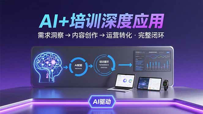 （15672期）AI技术+培训领域深度应用：需求洞察-内容创作-运营转化 的完整闭环网络赚钱,项目资源网,副业资源网,兼职项目,网赚课程-副业赚钱-互联网创业-独家轻创IP小蜜蜂网创