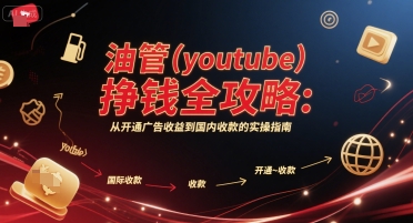 油管(youtube)挣钱全攻略：从开通广告收益到国内收款的实操指南网络赚钱,项目资源网,副业资源网,兼职项目,网赚课程-副业赚钱-互联网创业-独家轻创IP小蜜蜂网创