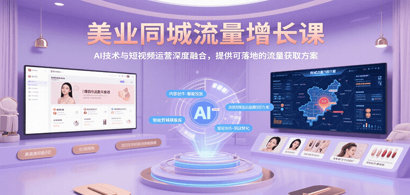 美业同城流量增长课，AI技术与短视频运营深度融合，提供可落地的流量获取方案网络赚钱,项目资源网,副业资源网,兼职项目,网赚课程-副业赚钱-互联网创业-独家轻创IP小蜜蜂网创