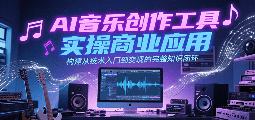 AI音乐创作工具实操商业应用，构建从技术入门到变现的完整知识闭环网络赚钱,项目资源网,副业资源网,兼职项目,网赚课程-副业赚钱-互联网创业-独家轻创IP小蜜蜂网创