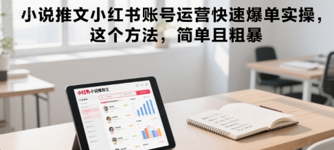 小说推文小红书账号运营快速爆单实操，这个方法，简单且粗暴网络赚钱,项目资源网,副业资源网,兼职项目,网赚课程-副业赚钱-互联网创业-独家轻创IP小蜜蜂网创