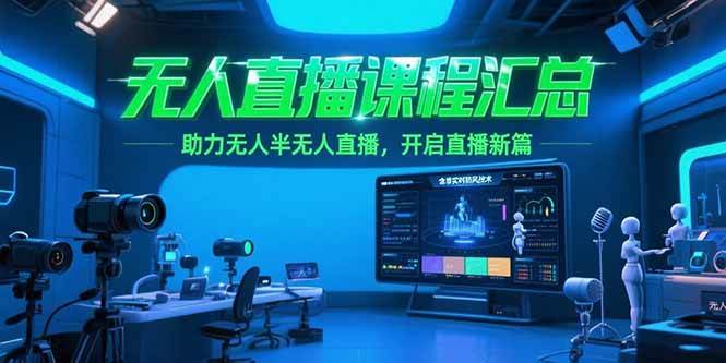 （15218期）无人直播课程汇总，含非实时防风技术，助力无人半无人直播，开启直播新篇网络赚钱,项目资源网,副业资源网,兼职项目,网赚课程-副业赚钱-互联网创业-独家轻创IP小蜜蜂网创