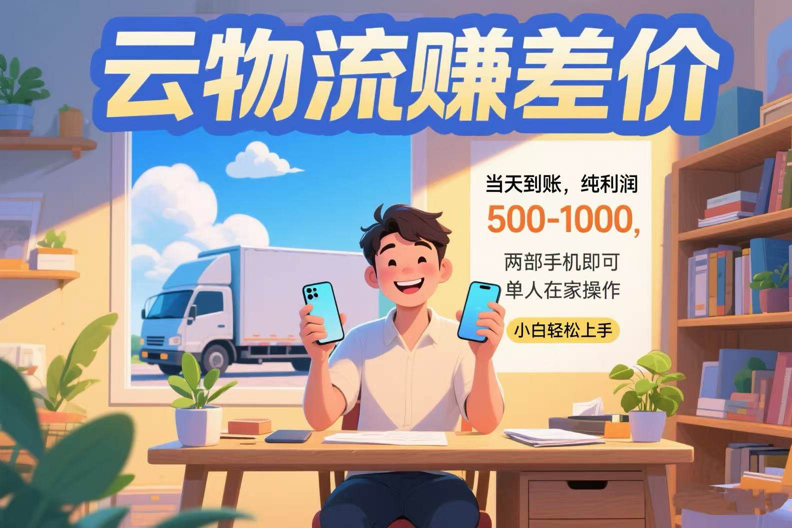 （15492期）云物流赚差价 当天到账纯利润500-1000 两部手机即可 可单人在家操作 小…网络赚钱,项目资源网,副业资源网,兼职项目,网赚课程-副业赚钱-互联网创业-独家轻创IP小蜜蜂网创
