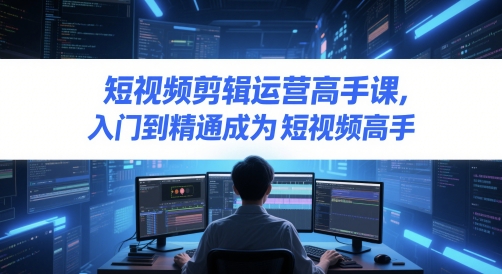 短视频剪辑运营高手课，入门到精通成为短视频高手网络赚钱,项目资源网,副业资源网,兼职项目,网赚课程-副业赚钱-互联网创业-独家轻创IP小蜜蜂网创