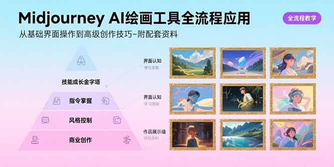（15628期）Midjourney AI绘画工具全流程应用，从基础界面操作到高级创作-附配套资料网络赚钱,项目资源网,副业资源网,兼职项目,网赚课程-副业赚钱-互联网创业-独家轻创IP小蜜蜂网创