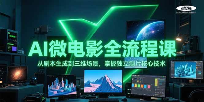 （15195期）AI微电影全流程课，从剧本生成到三维场景，掌握独立制片核心技术网络赚钱,项目资源网,副业资源网,兼职项目,网赚课程-副业赚钱-互联网创业-独家轻创IP小蜜蜂网创