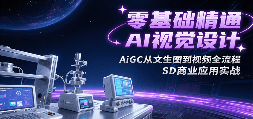 零基础精通AI视觉设计，AiGC从文生图到视频全流程，SD商业应用实战网络赚钱,项目资源网,副业资源网,兼职项目,网赚课程-副业赚钱-互联网创业-独家轻创IP小蜜蜂网创