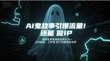 AI鬼故事引爆流量，还能做IP，视频号多渠道收益单日1k+，小白副业、工作室放大的最佳选择网络赚钱,项目资源网,副业资源网,兼职项目,网赚课程-副业赚钱-互联网创业-独家轻创IP小蜜蜂网创