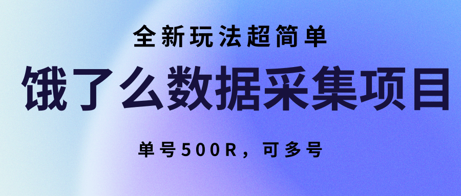 饿了么数据采集项目，全新玩法超简单，单号500R，可多号网络赚钱,项目资源网,副业资源网,兼职项目,网赚课程-副业赚钱-互联网创业-独家轻创IP小蜜蜂网创
