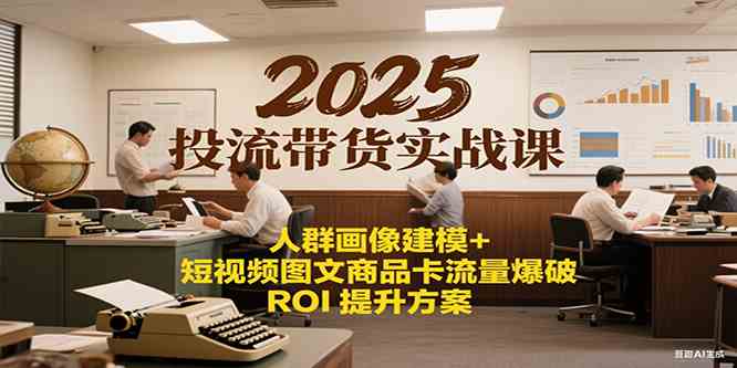 2025投流带货实战课：人群画像建模+短视频图文商品卡流量爆破ROI提升方案网络赚钱,项目资源网,副业资源网,兼职项目,网赚课程-副业赚钱-互联网创业-独家轻创IP小蜜蜂网创