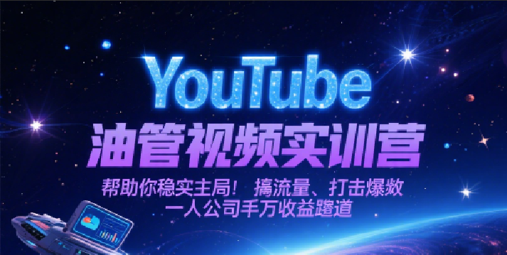 YouTube油管视频实训营，帮助你稳入局、搞流量、打爆款，一人公司千万收益赛道网络赚钱,项目资源网,副业资源网,兼职项目,网赚课程-副业赚钱-互联网创业-独家轻创IP小蜜蜂网创