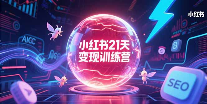 小红书21天变现训练营，AIGC工具高效应用，SEO优化核心技巧网络赚钱,项目资源网,副业资源网,兼职项目,网赚课程-副业赚钱-互联网创业-独家轻创IP小蜜蜂网创