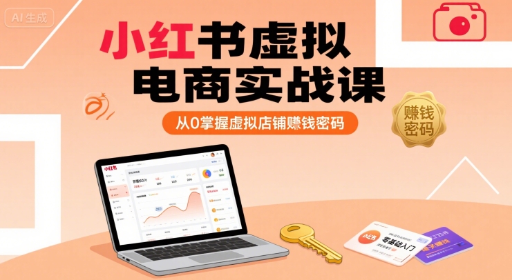 小红书虚拟电商实战课，从0掌握虚拟店铺賺钱密码网络赚钱,项目资源网,副业资源网,兼职项目,网赚课程-副业赚钱-互联网创业-独家轻创IP小蜜蜂网创