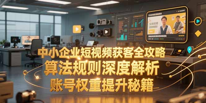 中小企业短视频获客全攻略，算法规则深度解析，账号权重提升秘籍网络赚钱,项目资源网,副业资源网,兼职项目,网赚课程-副业赚钱-互联网创业-独家轻创IP小蜜蜂网创
