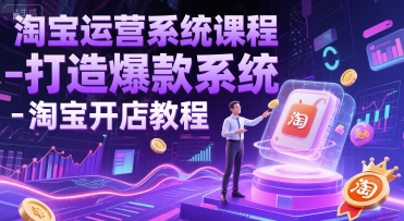 淘宝运营系统课程-打造爆款系统-淘宝开店教程网络赚钱,项目资源网,副业资源网,兼职项目,网赚课程-副业赚钱-互联网创业-独家轻创IP小蜜蜂网创