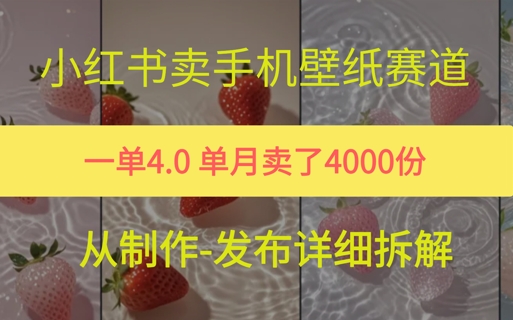 小红薯手机壁纸变现，4块钱一张的图，单月卖了5000份网络赚钱,项目资源网,副业资源网,兼职项目,网赚课程-副业赚钱-互联网创业-独家轻创IP小蜜蜂网创