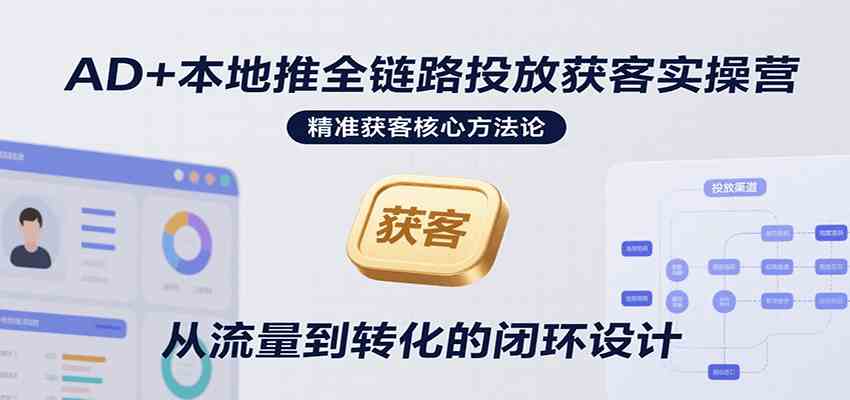 AD+本地推全链路投放获客实操营，快速掌握精准获客技巧，当天投放当天转化高效营销网络赚钱,项目资源网,副业资源网,兼职项目,网赚课程-副业赚钱-互联网创业-独家轻创IP小蜜蜂网创